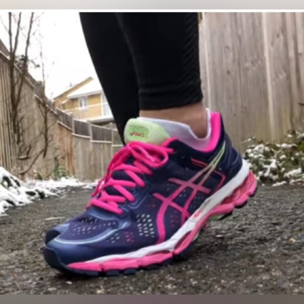 ASICS Women's Running Shoes - Navy and Pink